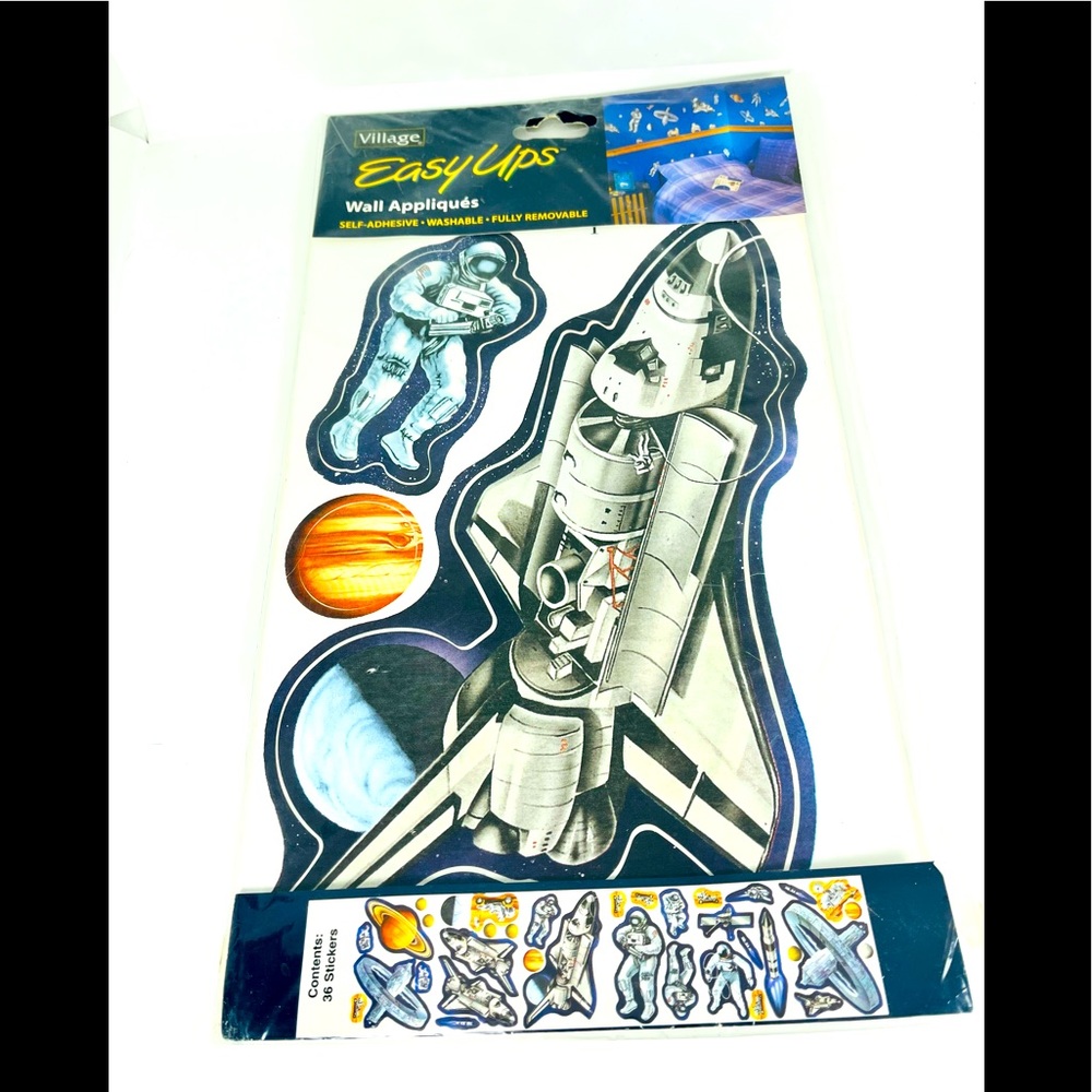 Astronaut Space Wall Stickers Pack Of 36 Stickers Village Easy Ups NEW Kids